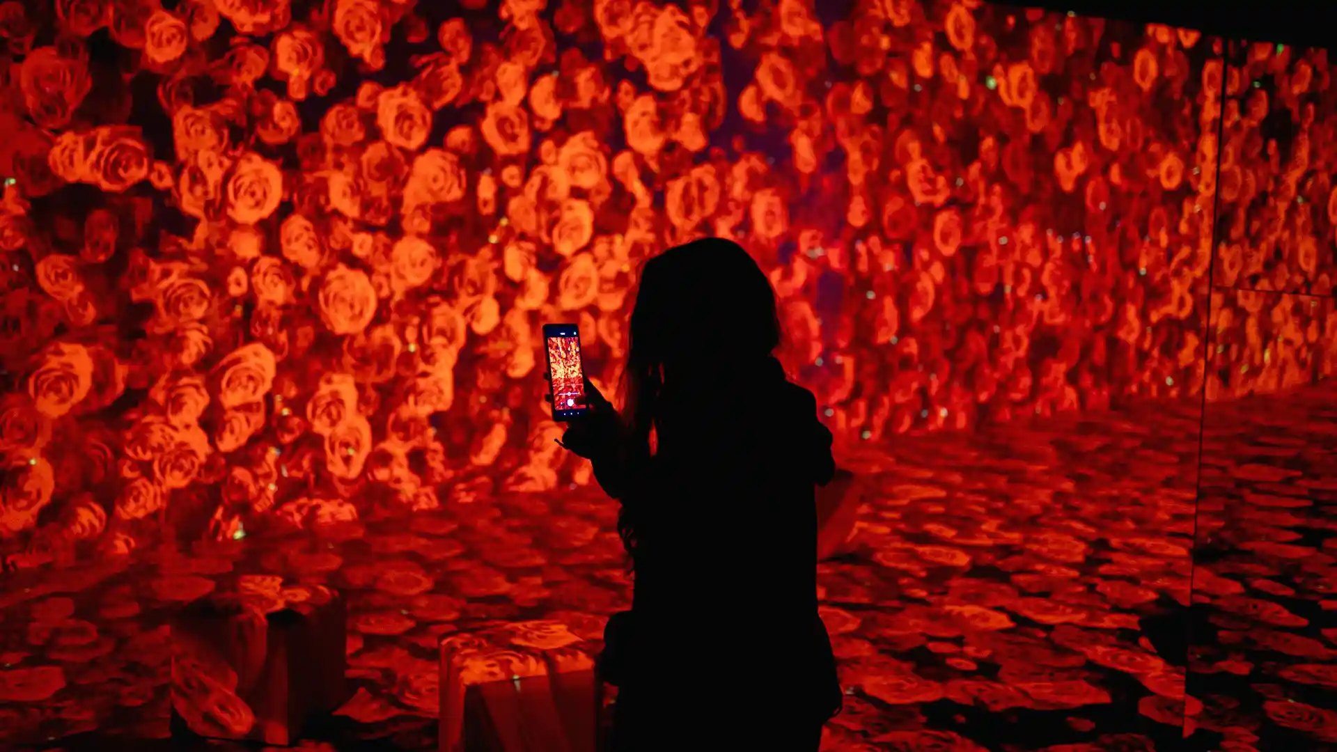 Concealed projection and audio equipment integrated into Casa Amatller’s historic architecture.