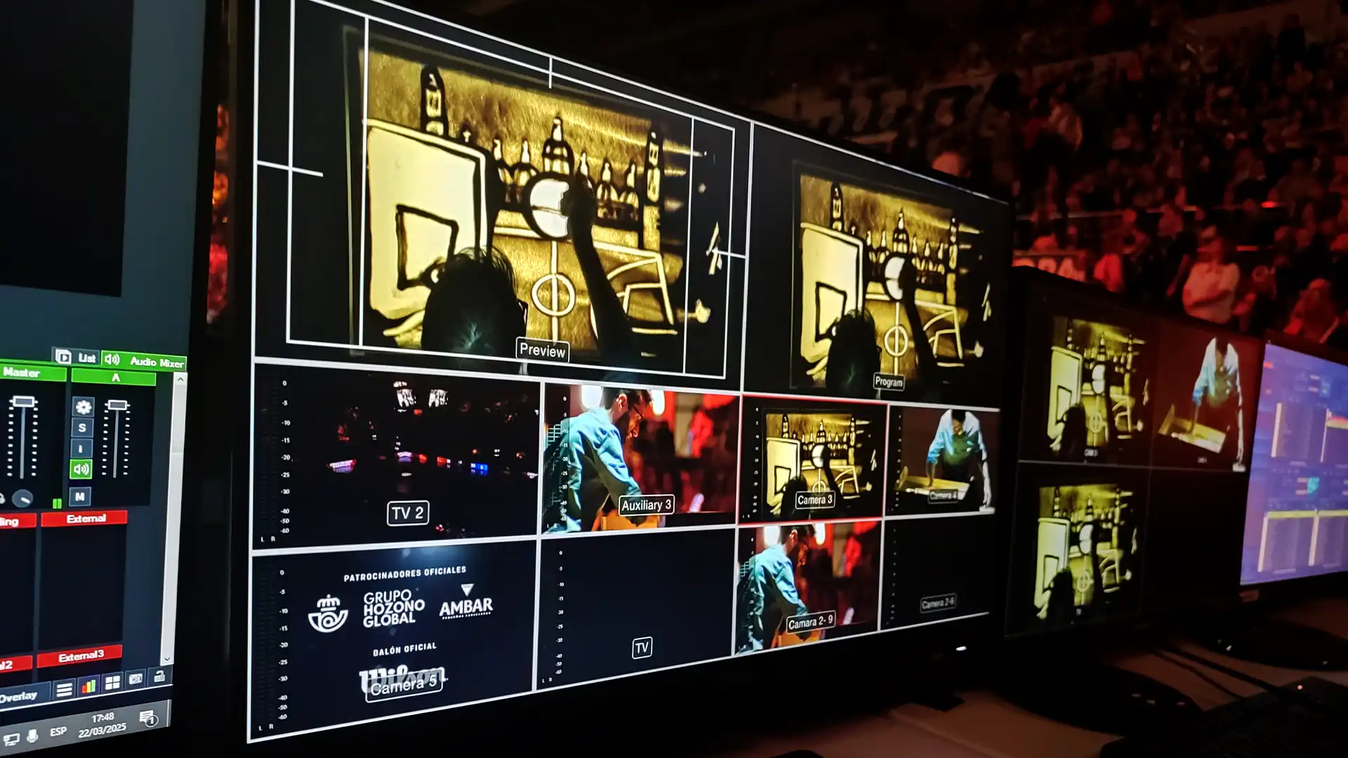 El equipo TRISON Yellowbricks prepara los activos audiovisuales para la Copa de la Reina 2025