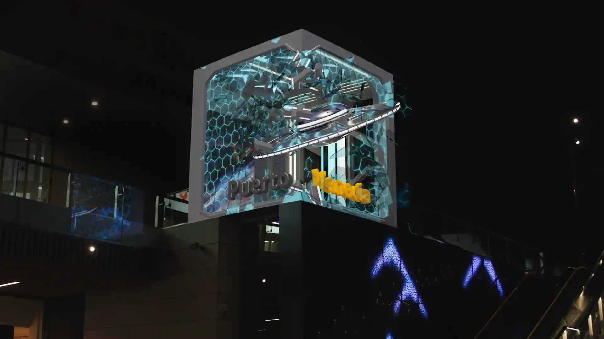 Instalación de entretenimiento digital diseñada para atraer a los visitantes del Puerto de Venecia